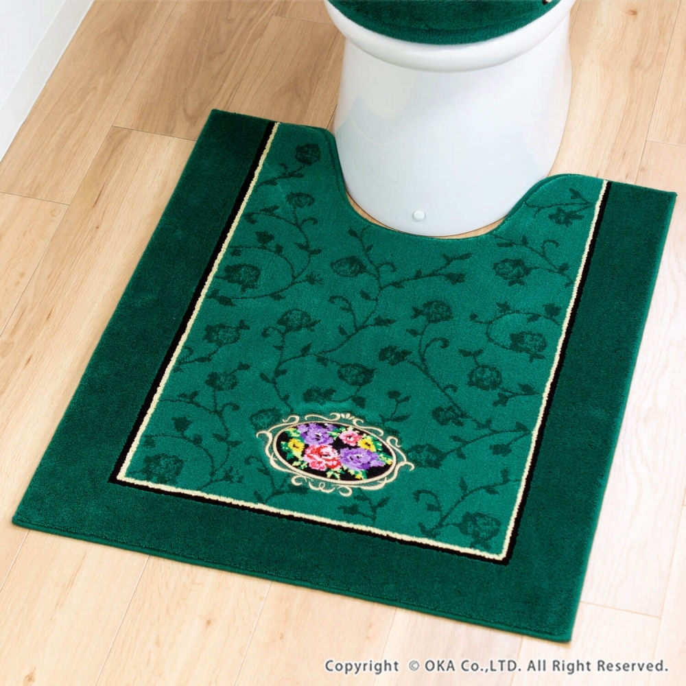 シェニールロゼ ロングトイレマット 約85cm×67cm （ 洗える