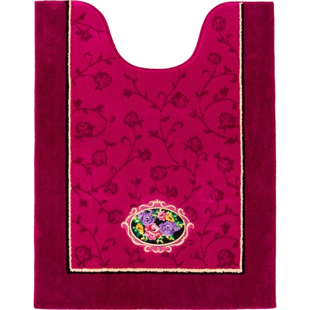 シェニールロゼ ロングトイレマット 約85cm×67cm （ 洗える