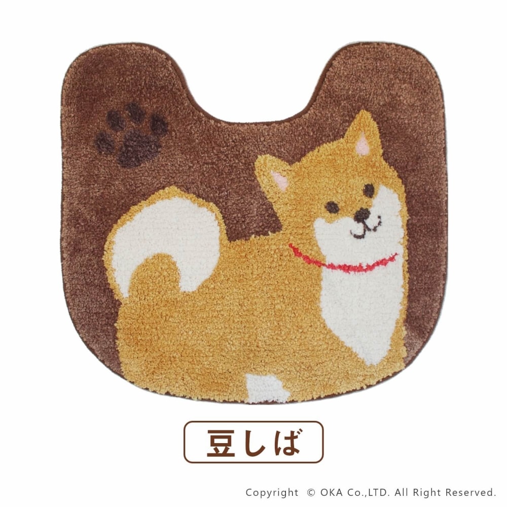 トイレ用品 Hiro ファンディットアニマル トイレマット 約55×60cm （ 洗える 豆し