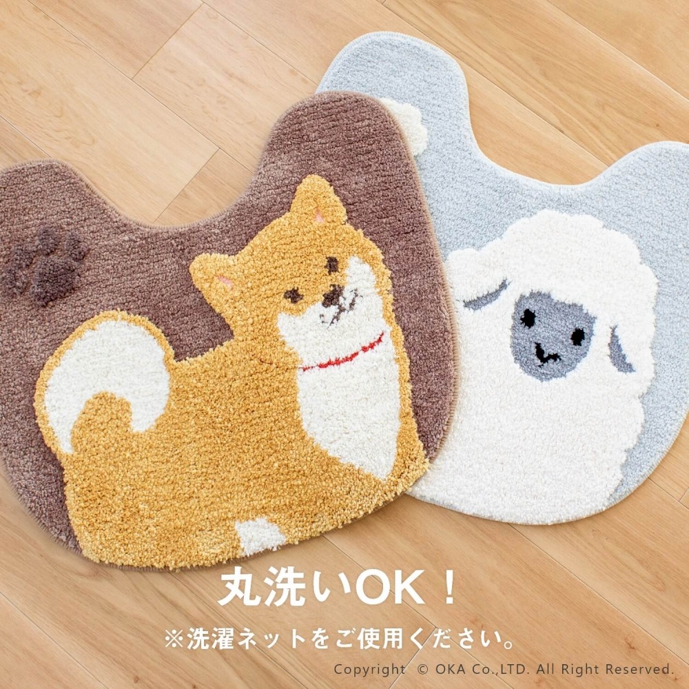 トイレ用品 Hiro ファンディットアニマル トイレマット 約55×60cm （ 洗える 豆し