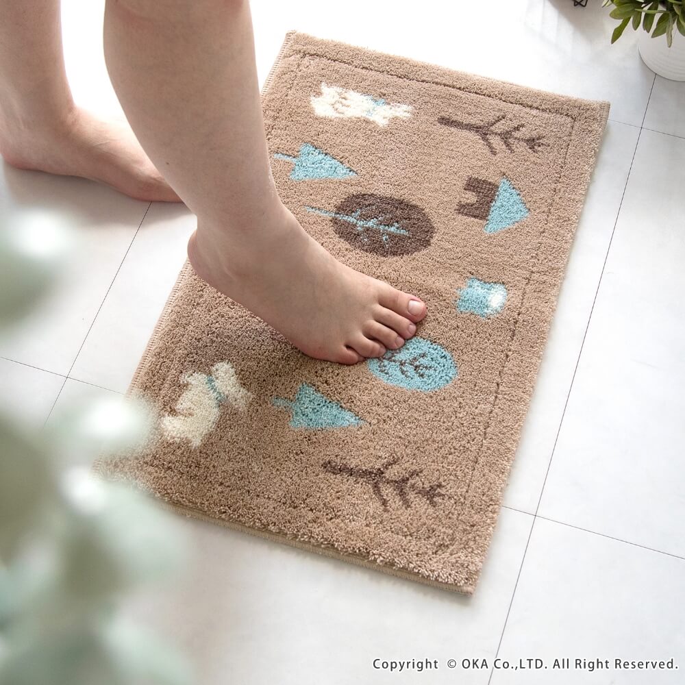 乾度良好フォレスト バスマット 約36cm×55cm （ 洗える お風呂マット