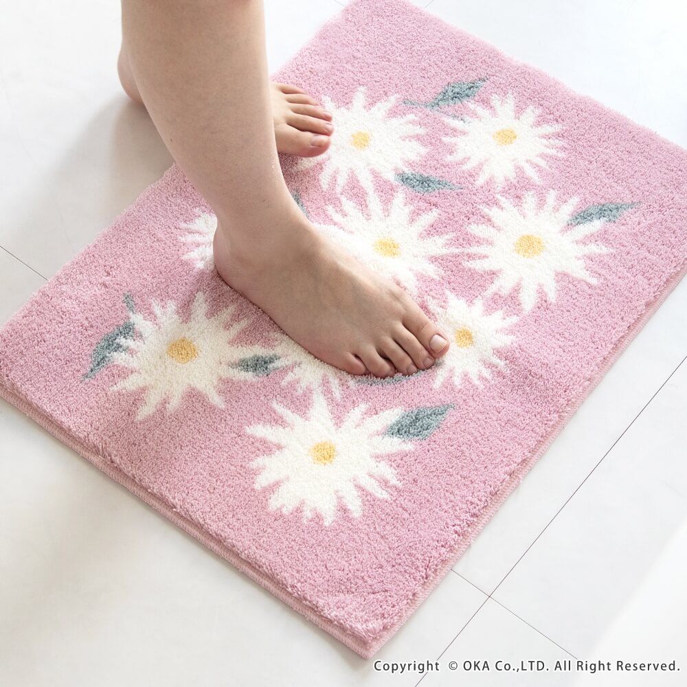 乾度良好ピュアデイジー バスマット 約45cm×60cm （ 洗える お風呂