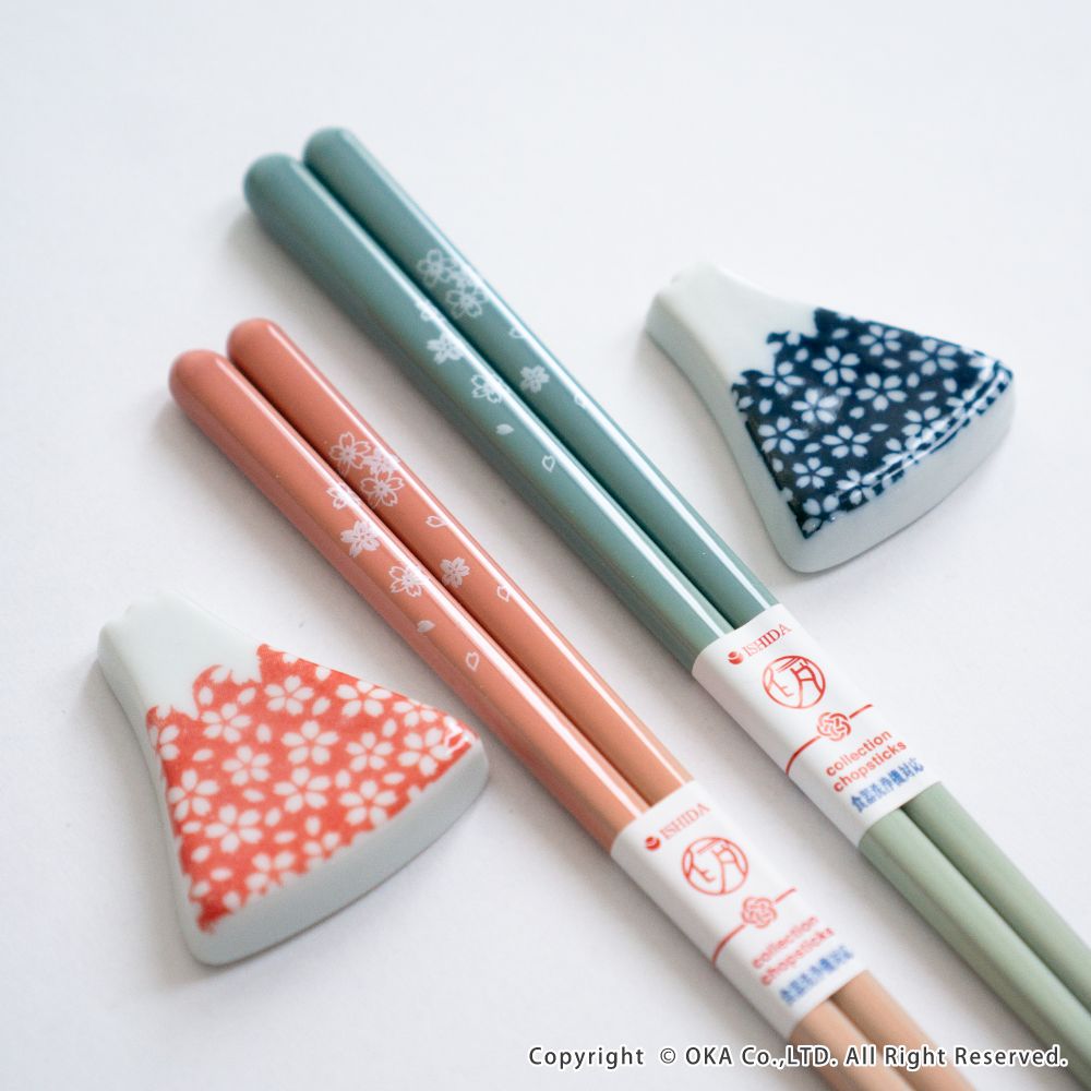 夫婦箸 桐箱入箸置付ギフトセット 富士見桜 （ 日本製 お箸