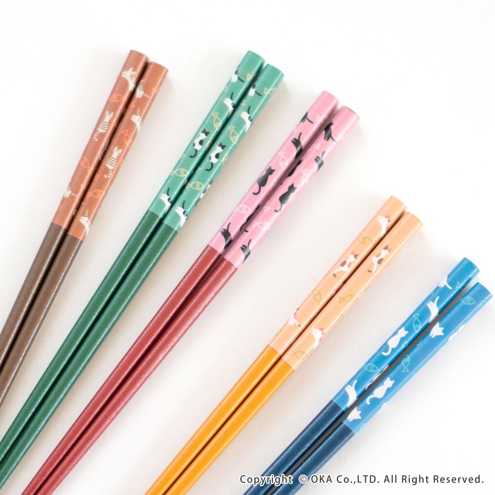 お箸 5膳組 ねこ日和 （ 日本製 箸 ネコ 猫 セット 箸セット