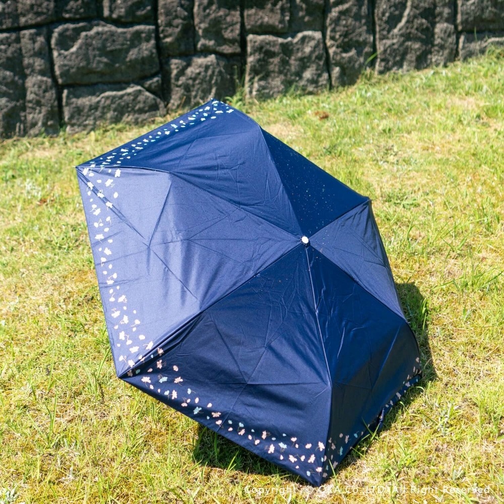 新品　近沢　日傘　晴雨兼用　ネイビー　#ロサブラン　#サンバリア ロサブラン 雨晴兼用傘 完全遮光 レディース長傘 遮熱 軽量
