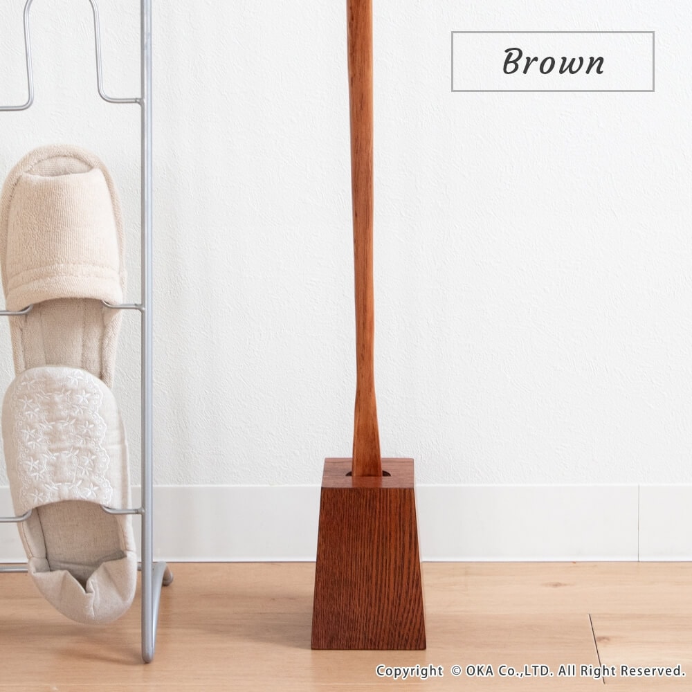 靴べら スタンド付き （ 天然木 ロングサイズ 木製 靴ベラ コンパクト