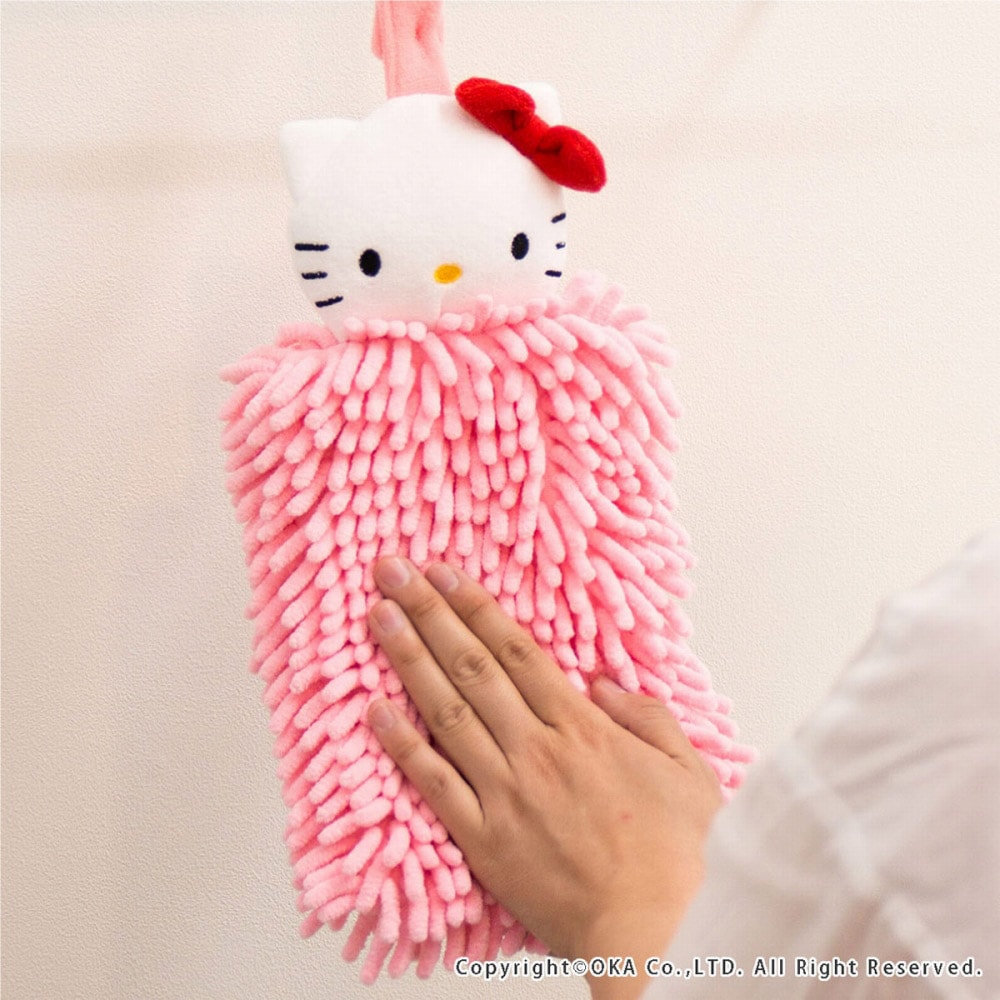 ハローキティ モールタオル （ 洗える マスコット付 約13×36cm