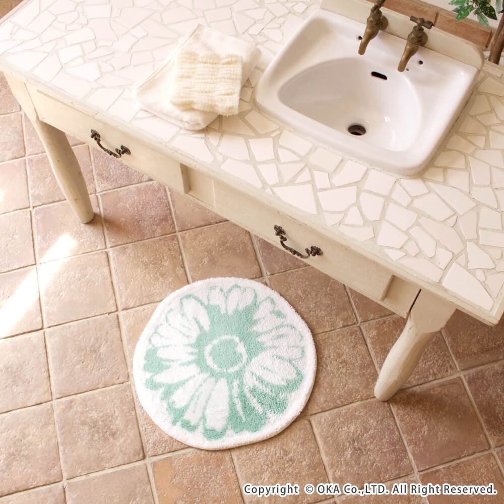 Thinka 乾度良好 スウィート バスマット 約53×53cm （ 洗える お風呂