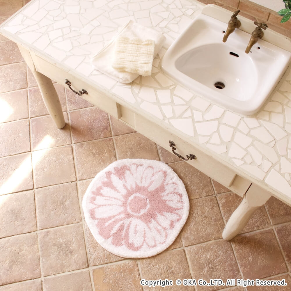 Thinka 乾度良好 スウィート バスマット 約53×53cm （ 洗える お風呂