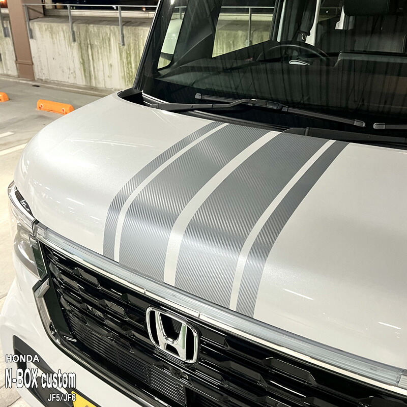 松印】車種専用 レーシングストライプステッカー ホンダ N-BOX Custom
