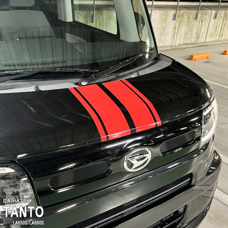 松印】車種専用 レーシングストライプステッカー ダイハツ タント