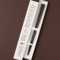 黒檀 六角 漆塗分 黒 23cm スリーブ箱入り