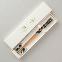 KUTANI SEAL　お花の箸・竹　箸置付　ギフト箱付　食洗機対応