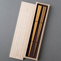 京都 清水銘竹 白竹 四角拭漆 朱合・黒ペア