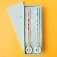 kumokumo ｜ドーナツ型箸置付｜ペアギフトセット ライトブルー×ピンク