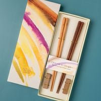 NATURAL COLORS｜食洗機で洗える｜ペアギフトセット さくら・ウォルナット 箸置付
