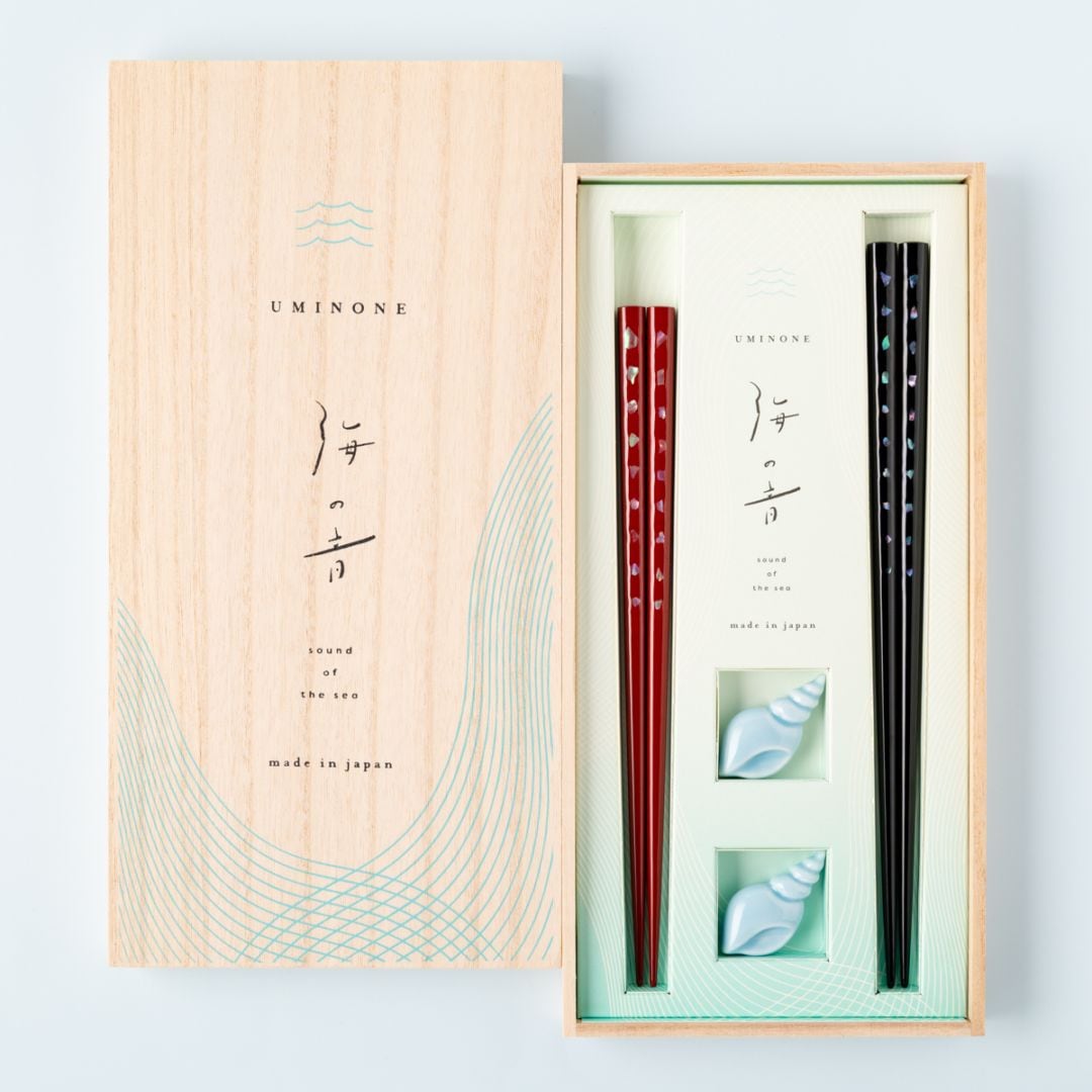 海の音 貝牡丹ペア　落雁貝箸置付