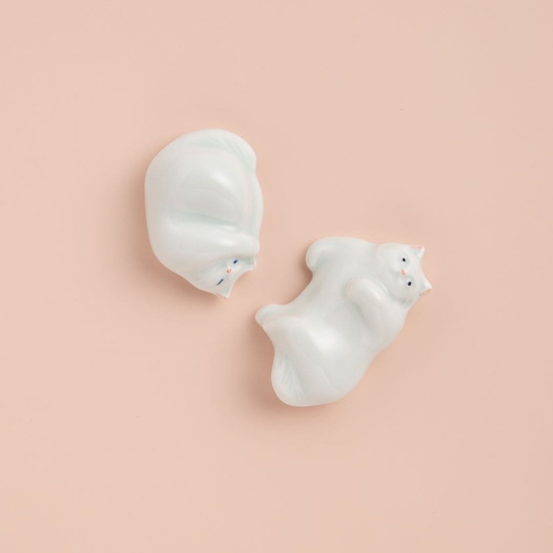 sen 猫の箸置 くるり/ぽてり