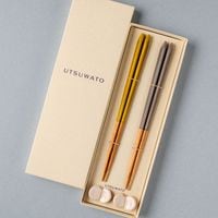 【本店限定】UTSUWATO ペアギフト 錫 x 芥子 志野焼箸置付き