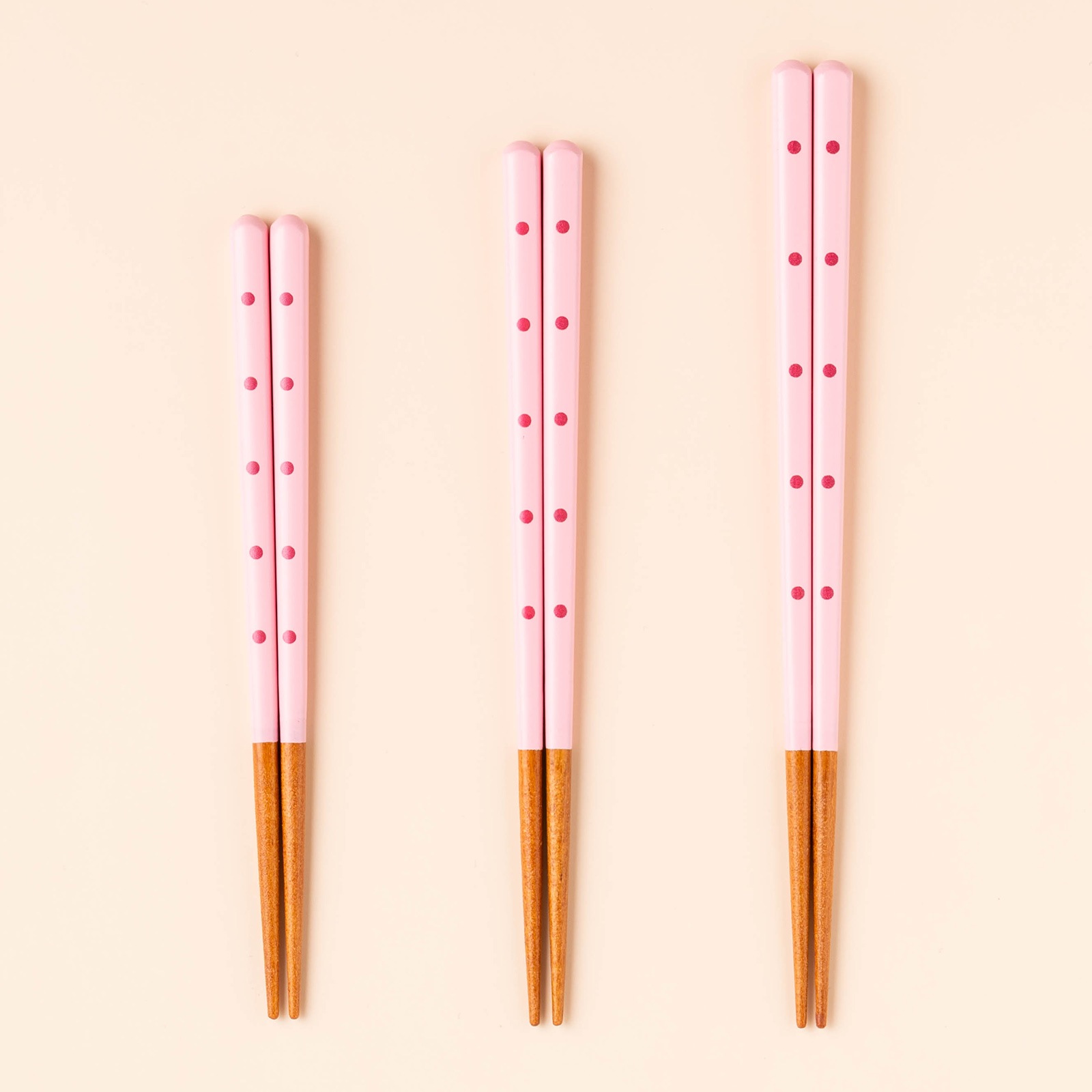 ｜サイズが選べる子ども箸｜水玉 ピンク 15cm/16.5cm/18cm 食洗対応　