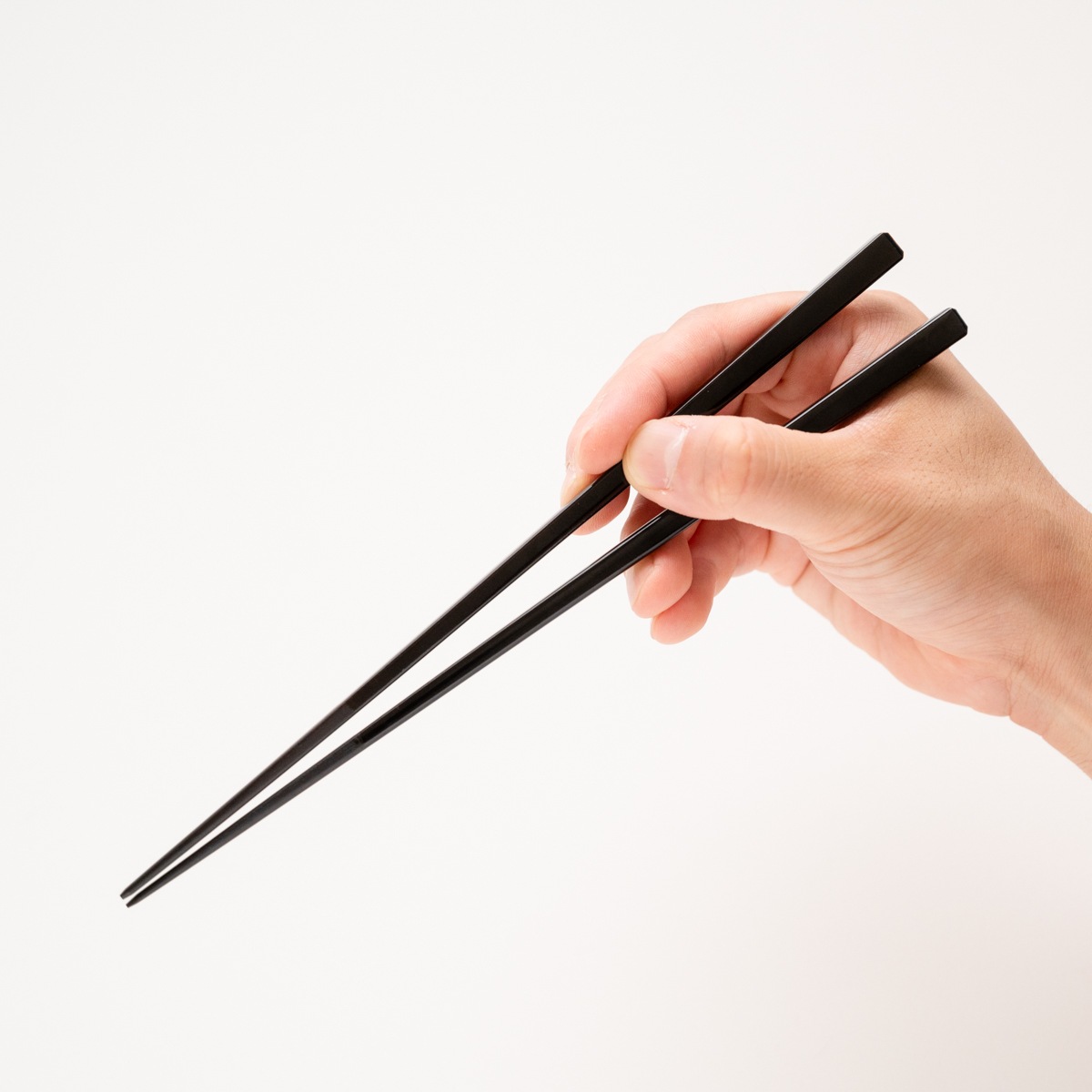 【名入れ対応:可】黒檀 四角 漆塗分 黒 23cm 砂岩箸置付 ギフト箱付