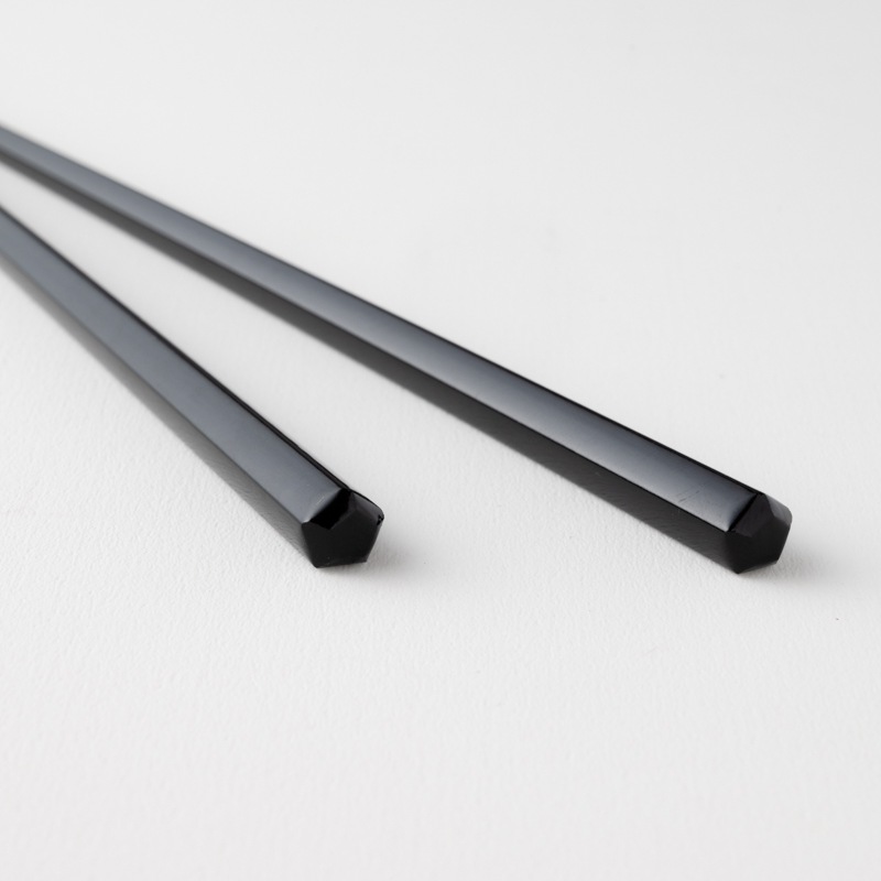 黒檀 五角 漆塗分 黒 23cm スリーブ箱入り