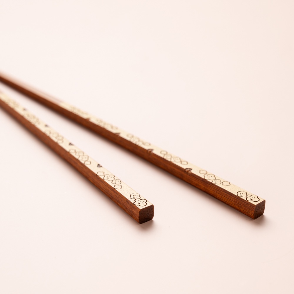 ふくのはし |きりりとした竹箸に縁起のいい文様を|細身 竹箸 24cm