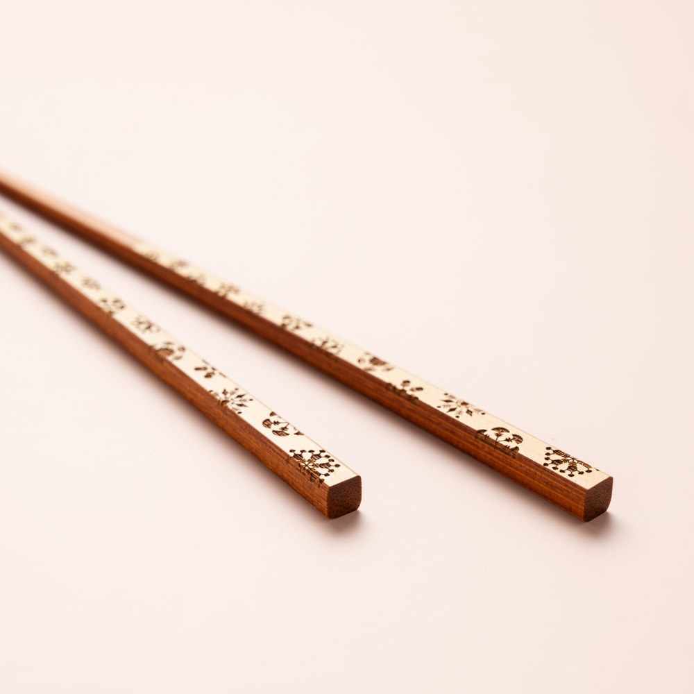 ふくのはし |きりりとした竹箸に縁起のいい文様を|細身 竹箸 24cm