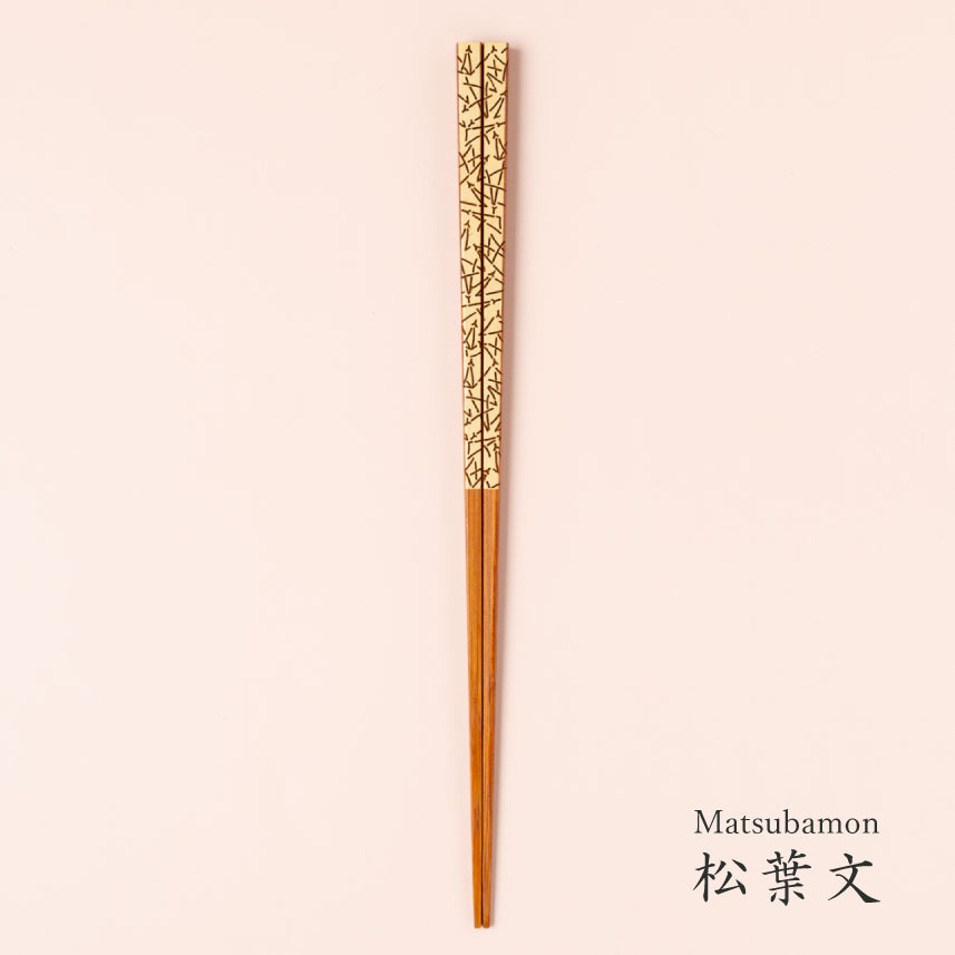 ふくのはし |きりりとした竹箸に縁起のいい文様を|細身 竹箸 24cm