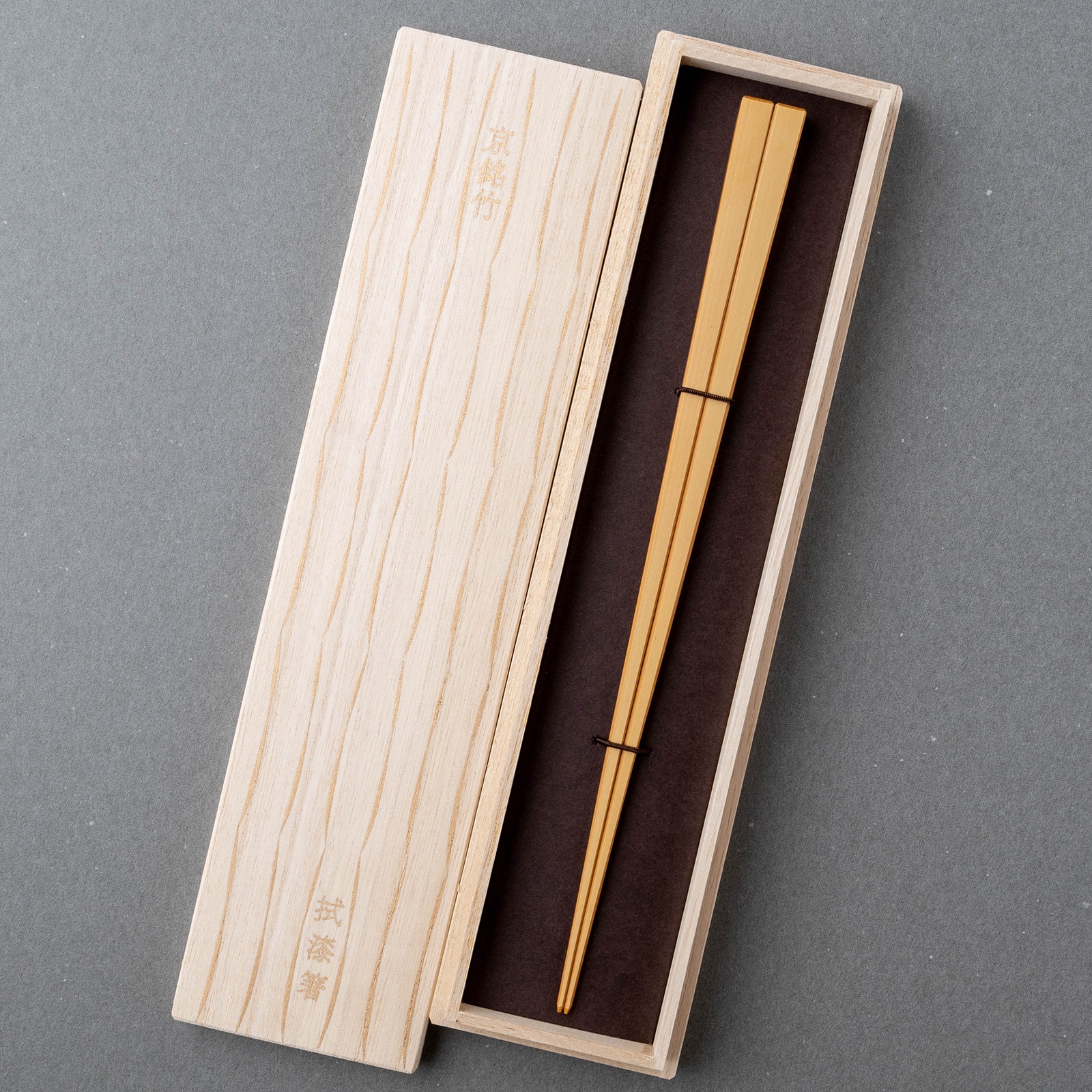 京都 清水銘竹 白竹 四角拭漆 朱合