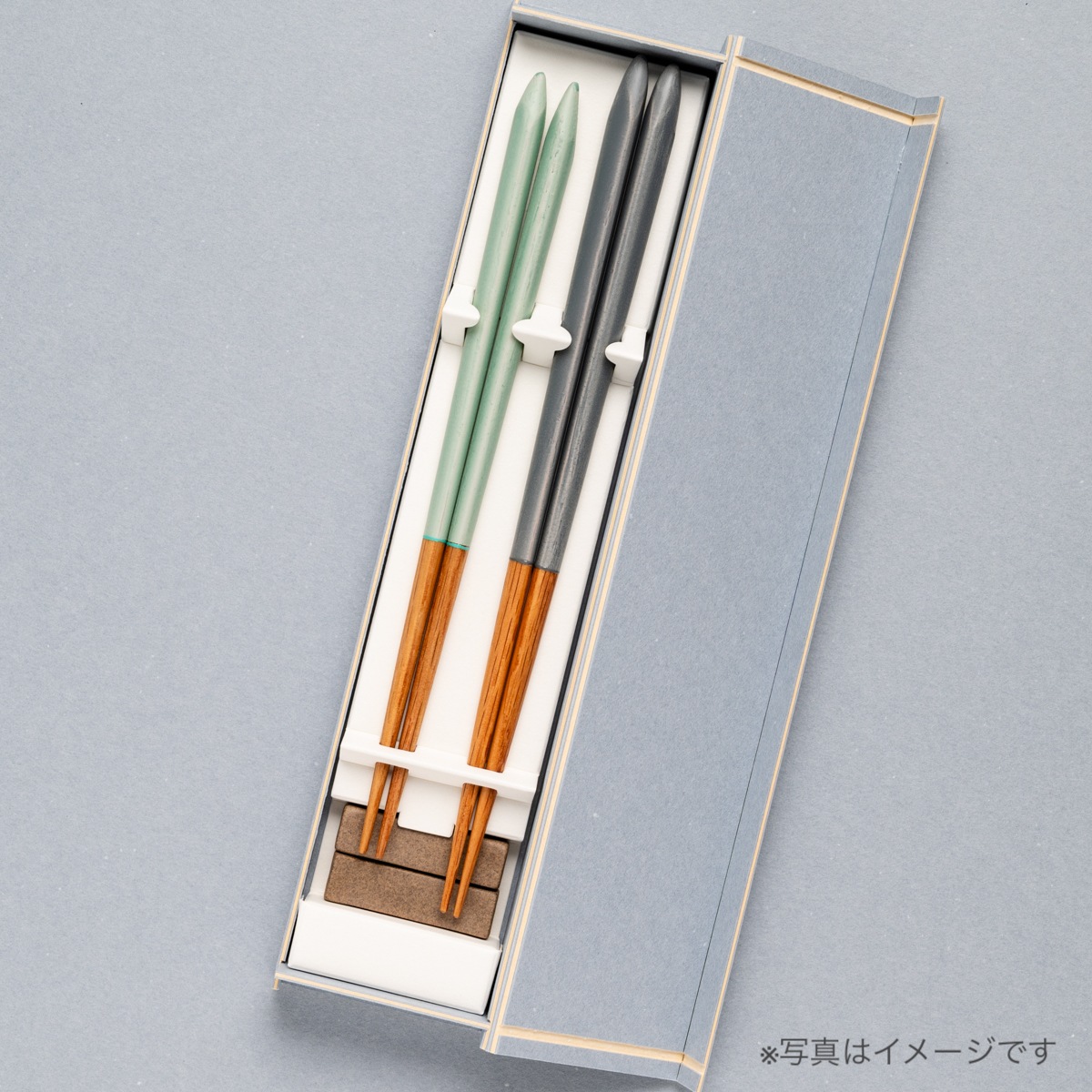 GIFTBOX お好きな箸を２膳選べる Book型ギフトケース＋ペア砂岩箸置付