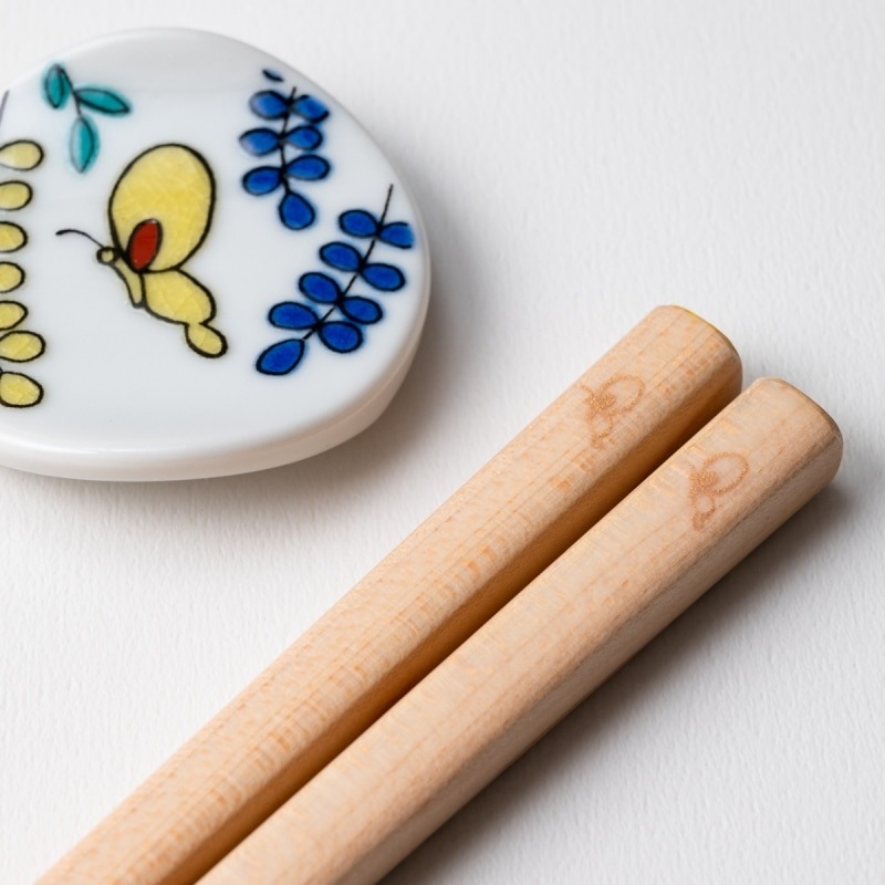 KUTANI SEAL お花の箸・藤 箸置付 ギフト箱付 食洗機対応