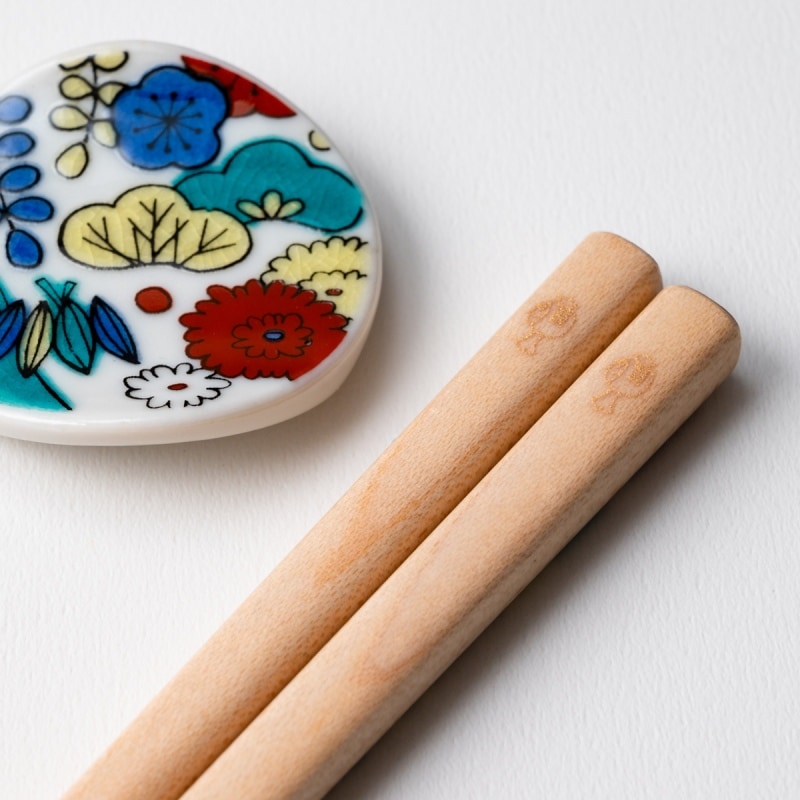KUTANI SEAL　お花の箸・五趣　箸置付　ギフト箱付　食洗機対応