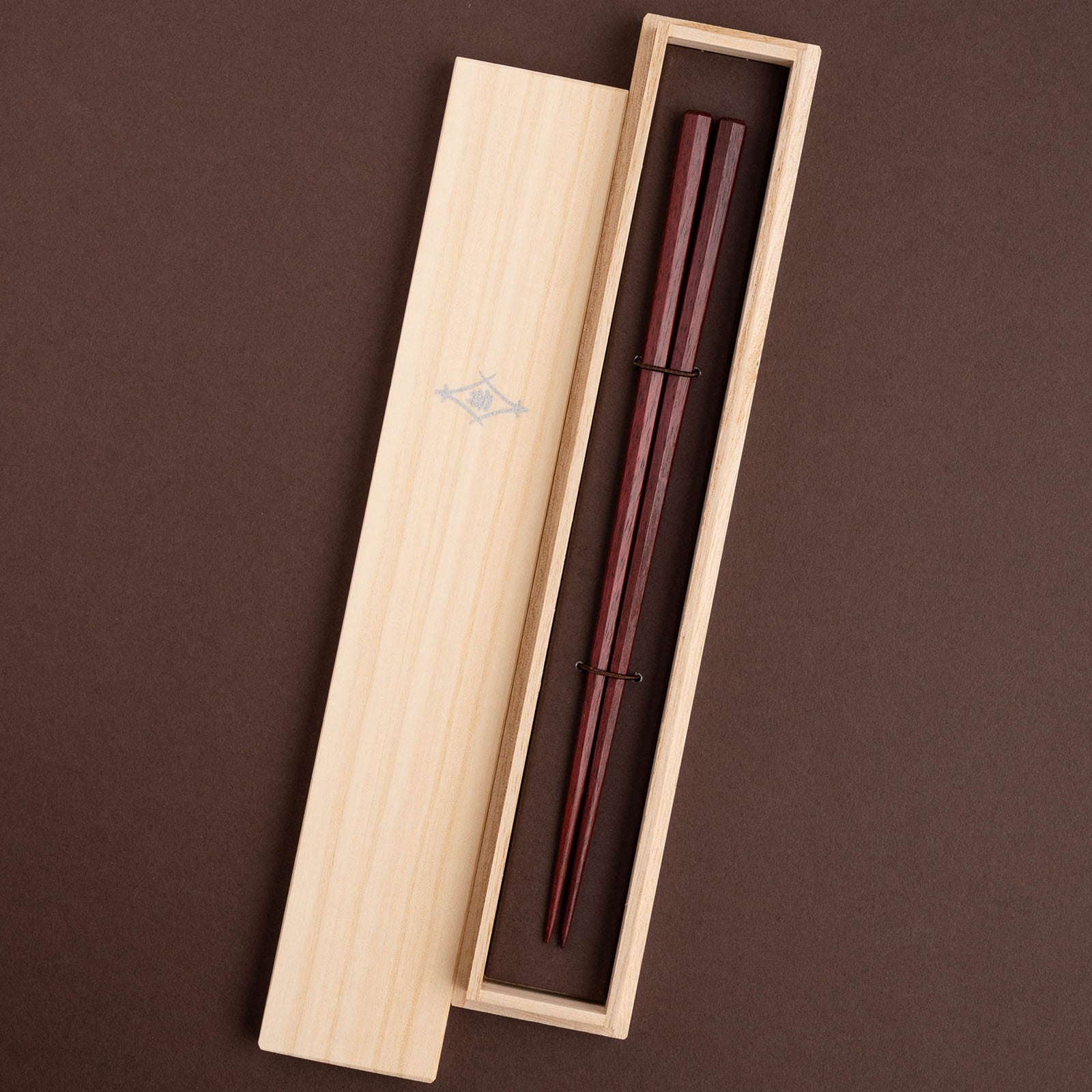 七角 拭漆 パープルハート 22cm 桐箱入