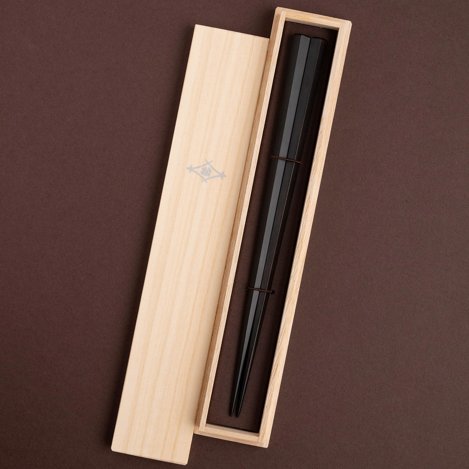 太口五角 拭漆 黒檀 23.5cm 桐箱入