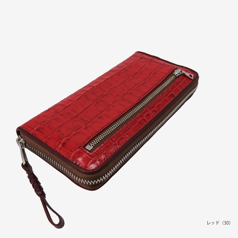 一点物】プロトタイプ ラウンド長財布 レッド zzs1301-56｜Kiefer neu