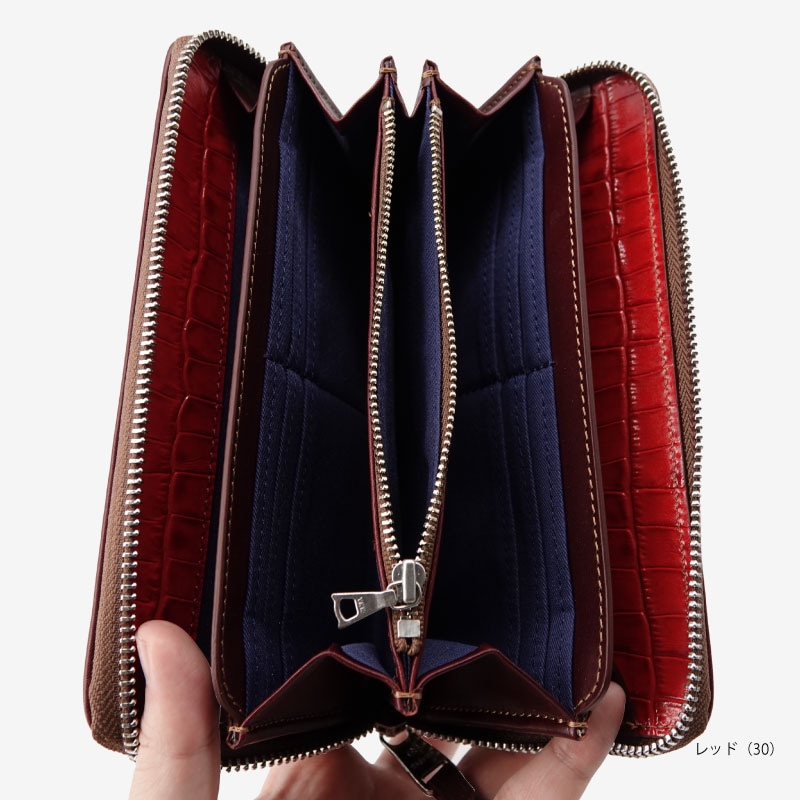 一点物】プロトタイプ ラウンド長財布 レッド zzs1301-56｜Kiefer neu