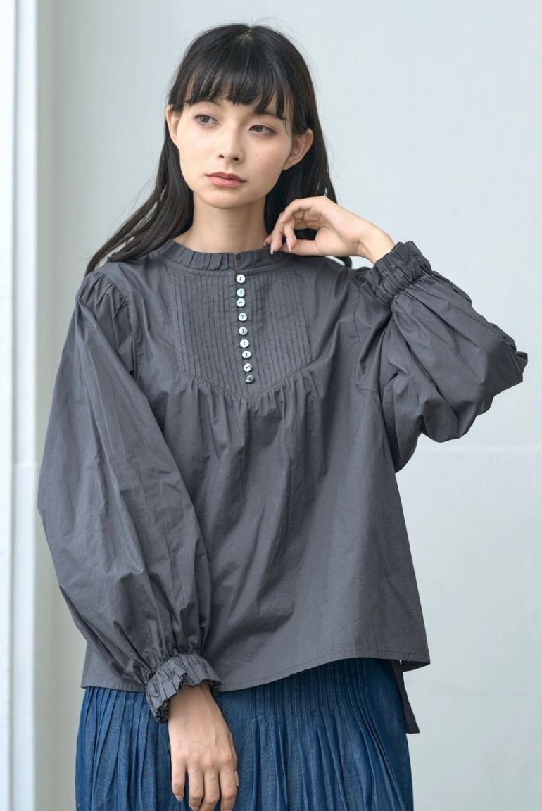 菫(*^^*)スモック風ブラウス ブザムピンタックスモックブラウス（MGW-5028） | tops | tegami