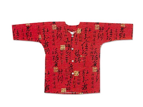 ・鯉口シャツ nm_5236 子供用 変わり織 赤文字 1号～3号 | 鯉口 シャツ 七分袖 祭り衣装 お祭り キッズ 子ども 幼児 ジュニアサイズ かっこいい 人気 大阪 楽天 柄 和柄 幼稚園 保育園 お遊戯会 太鼓 90 100 110 120 だんじり祭り 綿 コットン 祭 衣装 ベビー