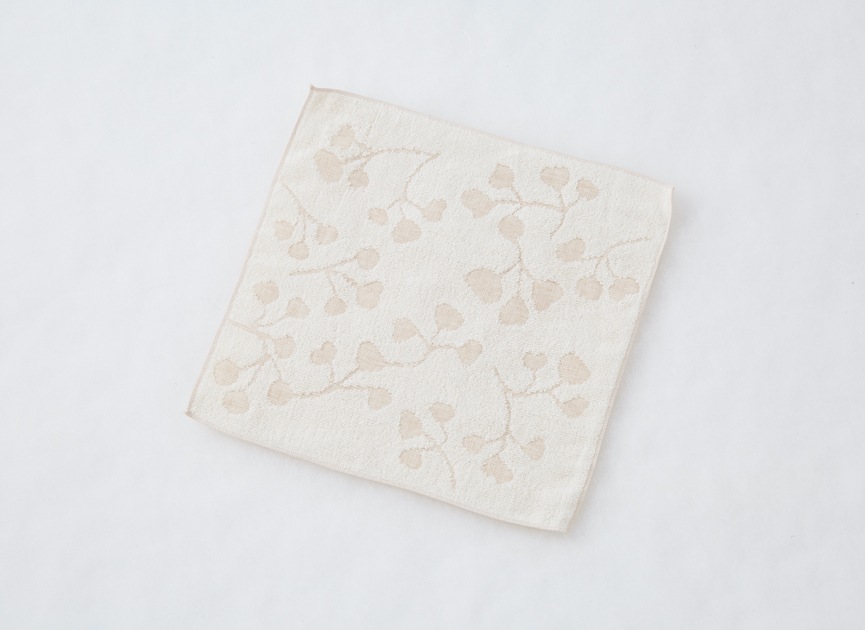 オーガニックコットン リーフ柄ミニタオル