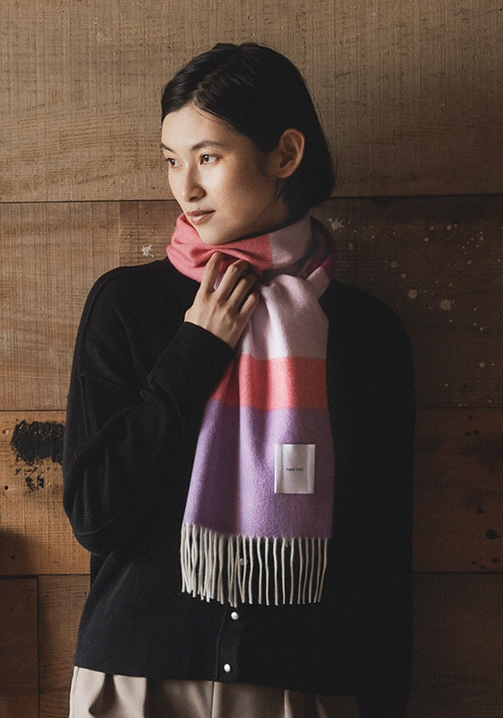 カシミヤ100% マフラー 全20色 チェック柄 レディース | マフラー