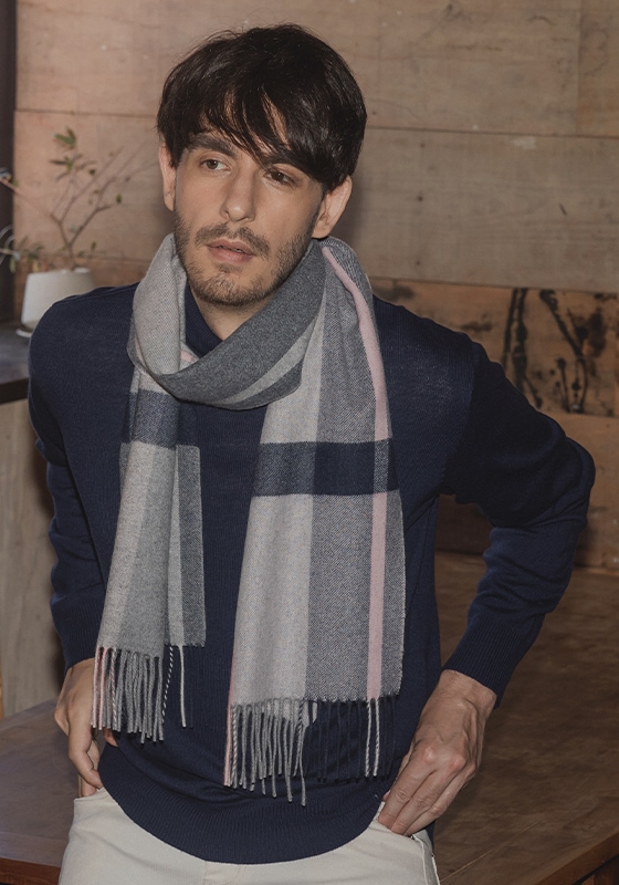 カシミヤ100% マフラー 全20色 チェック柄 メンズ | マフラー | matti