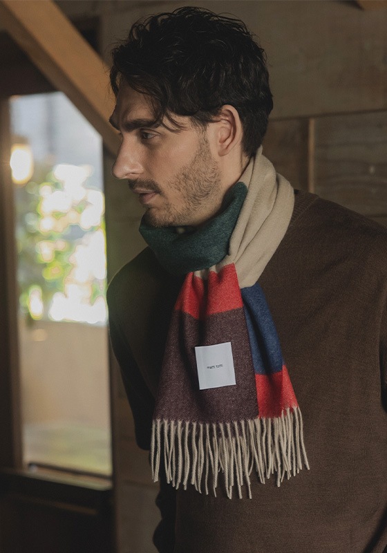 カシミヤ100% マフラー 全18色 チェック柄 メンズ | マフラー