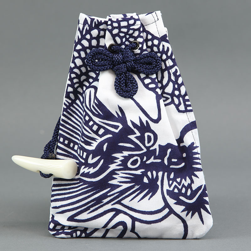 腰下巾着【龍に雲｜白】祭用品専門店浅草絆纒屋ネットショップ