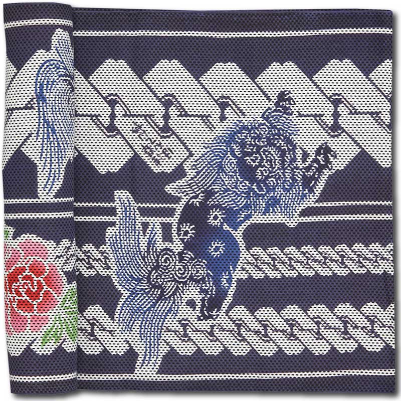 締込み・巻帯【唐獅子に吉原・藤色｜刺子】祭用品専門店浅草絆纒