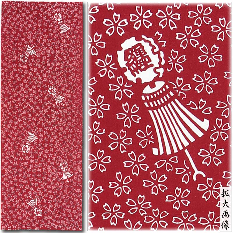 注染手ぬぐい【桜に纏｜赤】祭用品専門店浅草絆纒屋ネットショップ