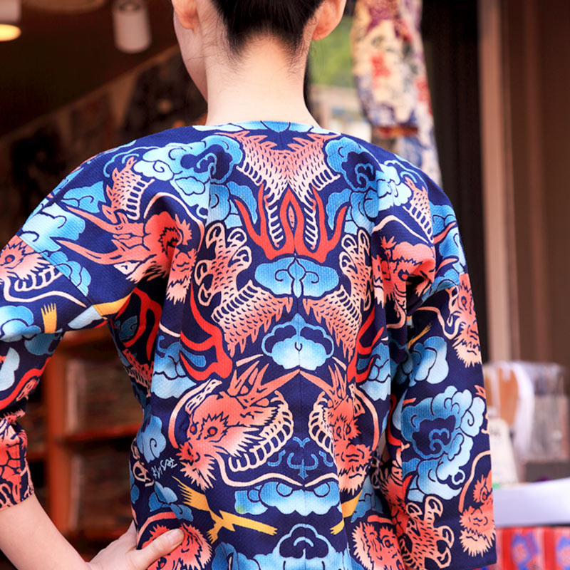 ★つまようじさま専用★鯉口シャツ　浴衣手ぬぐいリメイク ☆つまようじさま専用☆鯉口シャツ 浴衣手ぬぐいリメイク （本