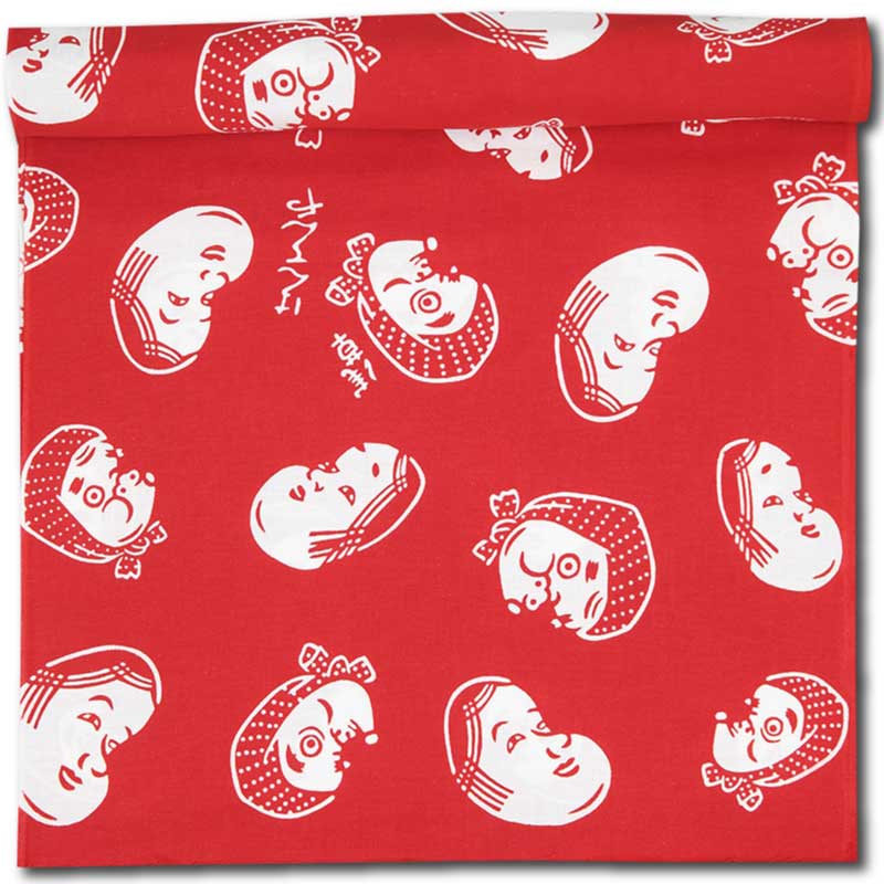 締込み・巻帯【おかめひょっとこ・赤｜特岡】祭用品専門店浅草絆纒屋