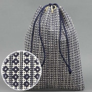 叺（カマス）刻み煙草入れ【印傳｜釘抜繋ぎ・紺】祭用品専門店浅草絆纒