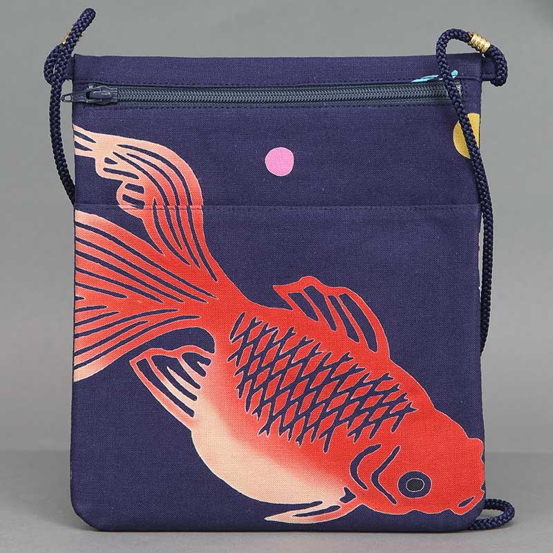 家の居間、ポーチの装飾、創造的な人魚の装飾 祭ポシェット【金魚｜特岡・紺】祭用品専門店浅草絆纒屋ネットショップ